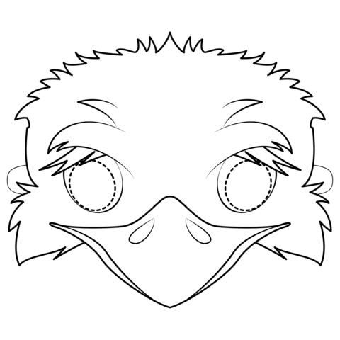 Ostrich Mask Coloring Page